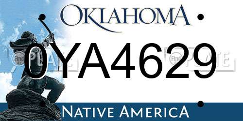 0YA4629 Oklahoma License Plate