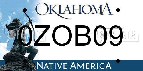 0ZOB09 Oklahoma License Plate