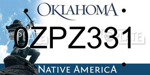 0ZPZ331 Oklahoma License Plate