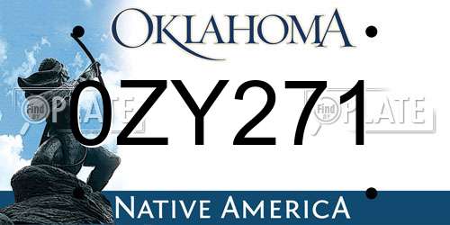 0ZY271 Oklahoma License Plate