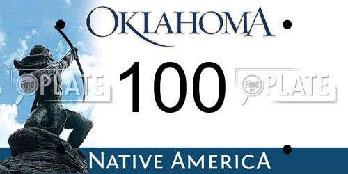 100 Oklahoma License Plate