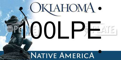 100LPE Oklahoma License Plate