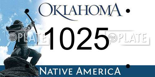 1025 Oklahoma License Plate