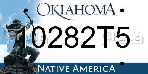 10282T5 Oklahoma License Plate