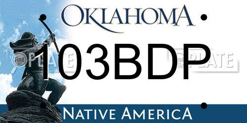 103BDP Oklahoma License Plate