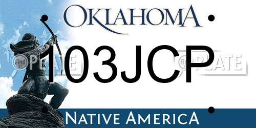 103JCP Oklahoma License Plate