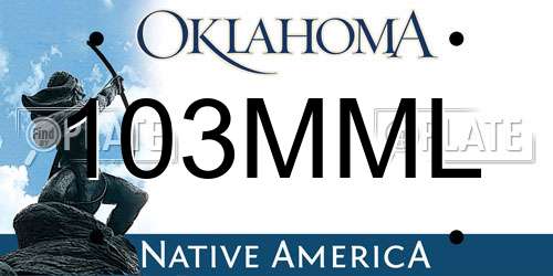 103MML Oklahoma License Plate