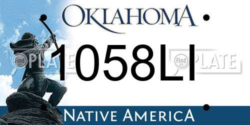 1058LI Oklahoma License Plate