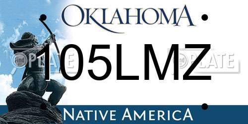 105LMZ Oklahoma License Plate