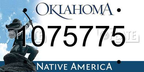 1075775 Oklahoma License Plate