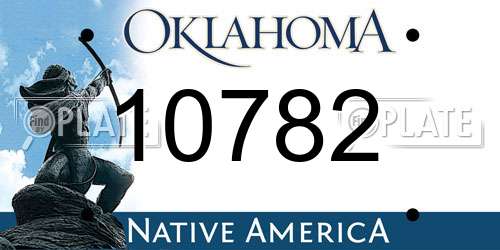 10782 Oklahoma License Plate