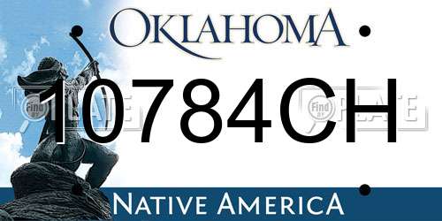 10784CH Oklahoma License Plate