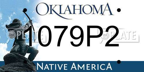 1079P2 Oklahoma License Plate