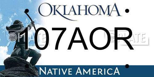 107AOR Oklahoma License Plate