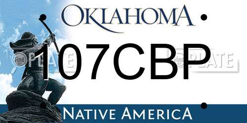107CBP Oklahoma License Plate