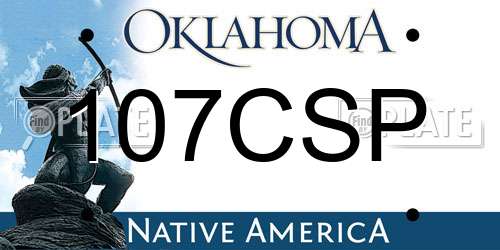 107CSP Oklahoma License Plate