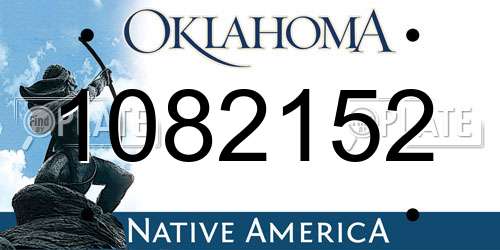 1082152 Oklahoma License Plate