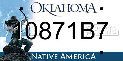 10871B7 Oklahoma License Plate