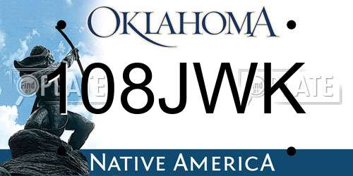 108JWK Oklahoma License Plate