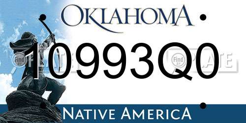 10993Q0 Oklahoma License Plate