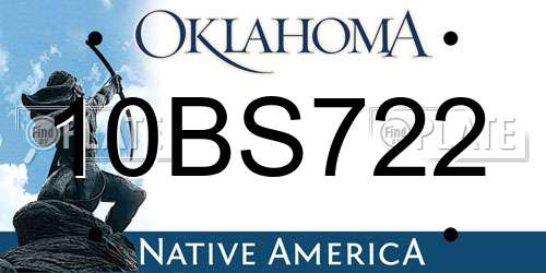10BS722 Oklahoma License Plate