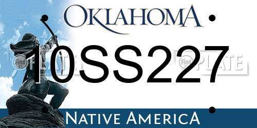 10SS227 Oklahoma License Plate