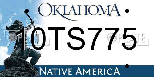 10TS775 Oklahoma License Plate
