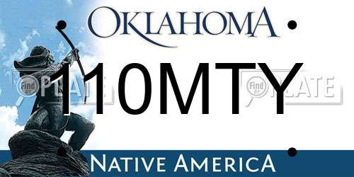 110MTY Oklahoma License Plate