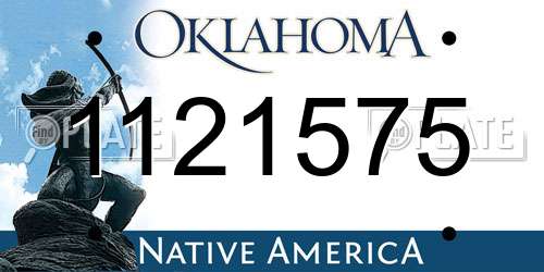 1121575 Oklahoma License Plate