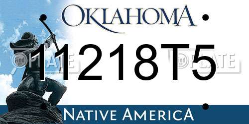 11218T5 Oklahoma License Plate