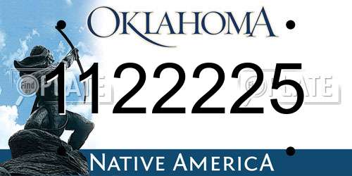 1122225 Oklahoma License Plate