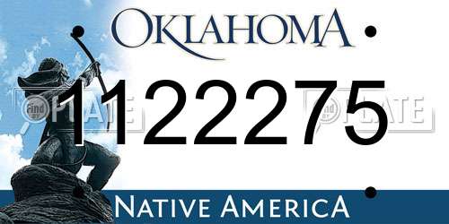 1122275 Oklahoma License Plate