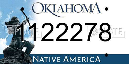 1122278 Oklahoma License Plate