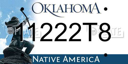 11222T8 Oklahoma License Plate