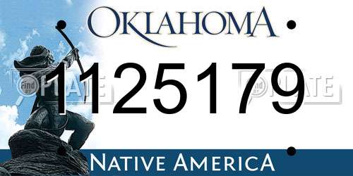 1125179 Oklahoma License Plate