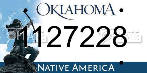 1127228 Oklahoma License Plate