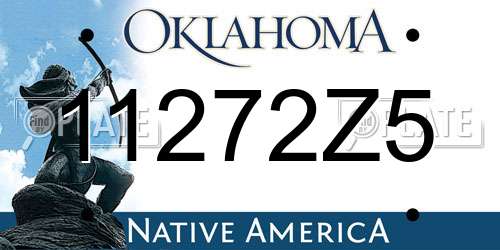 11272Z5 Oklahoma License Plate