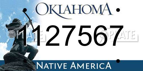 1127567 Oklahoma License Plate