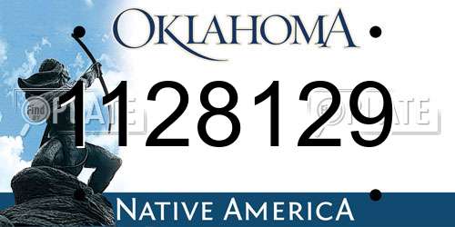 1128129 Oklahoma License Plate