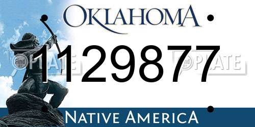 1129877 Oklahoma License Plate