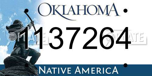1137264 Oklahoma License Plate