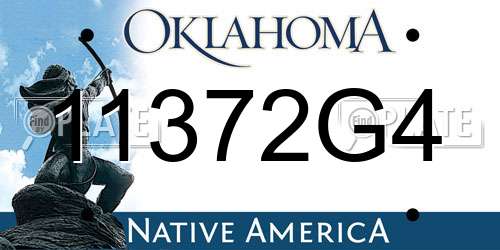 11372G4 Oklahoma License Plate