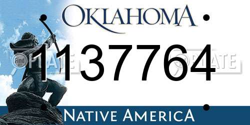 1137764 Oklahoma License Plate