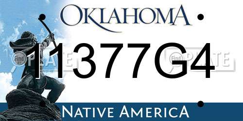 11377G4 Oklahoma License Plate
