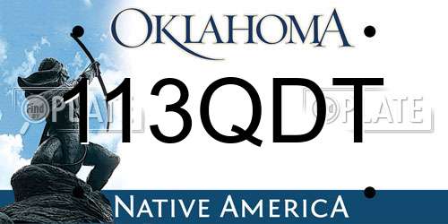 113QDT Oklahoma License Plate