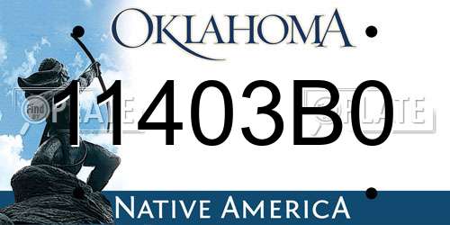 11403B0 Oklahoma License Plate