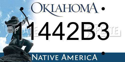 11442B3 Oklahoma License Plate