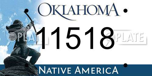 11518 Oklahoma License Plate