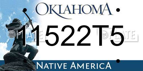11522T5 Oklahoma License Plate