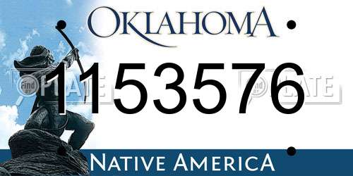 1153576 Oklahoma License Plate